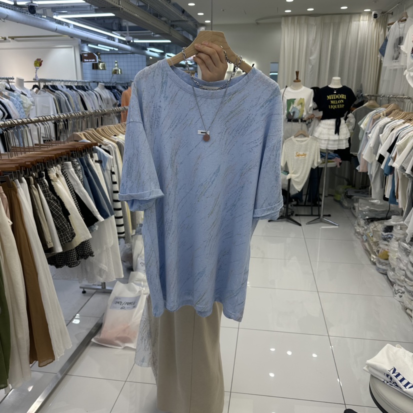 FLYFLY/LULULALLA/LIVE韓國東大門代購女裝新款26夏季T恤不含項鏈FLYFLY/LULULALLA/LIVET恤圖色2