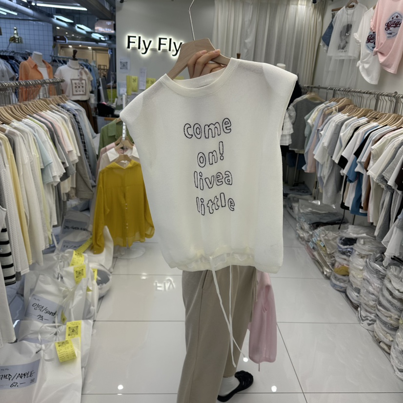 FLYFLY/LULULALLA/LIVE韓國直郵實拍女士新品休閑吊帶背心FLYFLY/LULULALLA/LIVE吊帶/背心圖色1