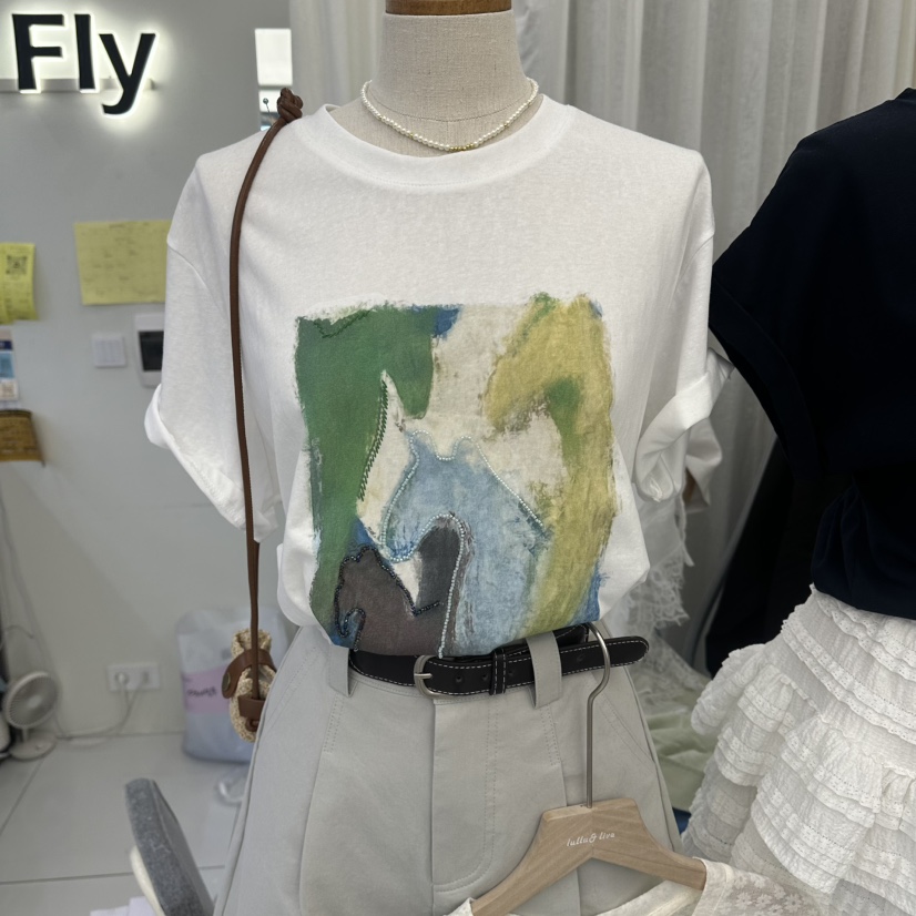 FLYFLY/LULULALLA/LIVE韓國直郵實拍女士新品職業熱賣T恤FLYFLY/LULULALLA/LIVET恤圖色2