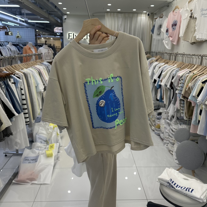 FLYFLY/LULULALLA/LIVE韓國直郵女士新款休閑T恤不含項鏈FLYFLY/LULULALLA/LIVET恤圖色2