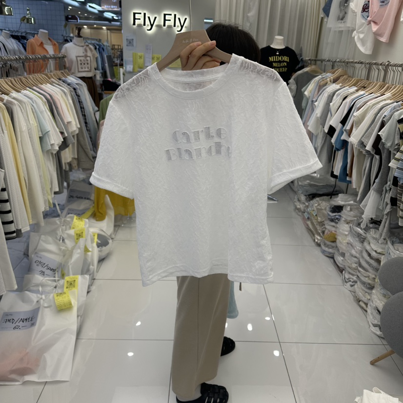 FLYFLY/LULULALLA/LIVE韓國直郵實拍女裝新品人氣T恤蕾絲FLYFLY/LULULALLA/LIVET恤圖色1
