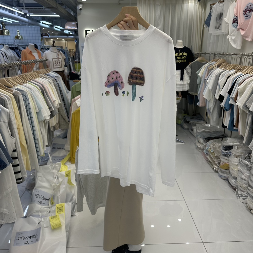 FLYFLY/LULULALLA/LIVE韓國代購女士新品26春夏長袖T恤FLYFLY/LULULALLA/LIVE長袖T恤圖色1