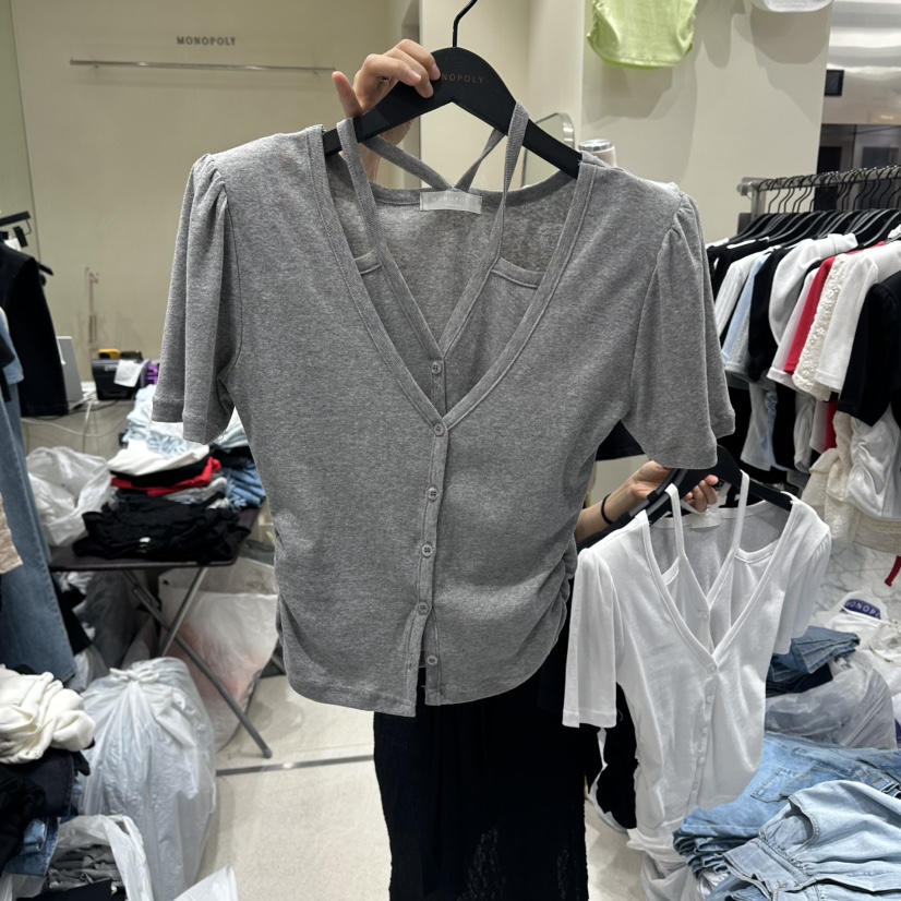 MONOPOLY韓國直郵女士新品推薦熱賣時尚26夏季26春夏T恤假兩件MONO_POLYT恤圖色3