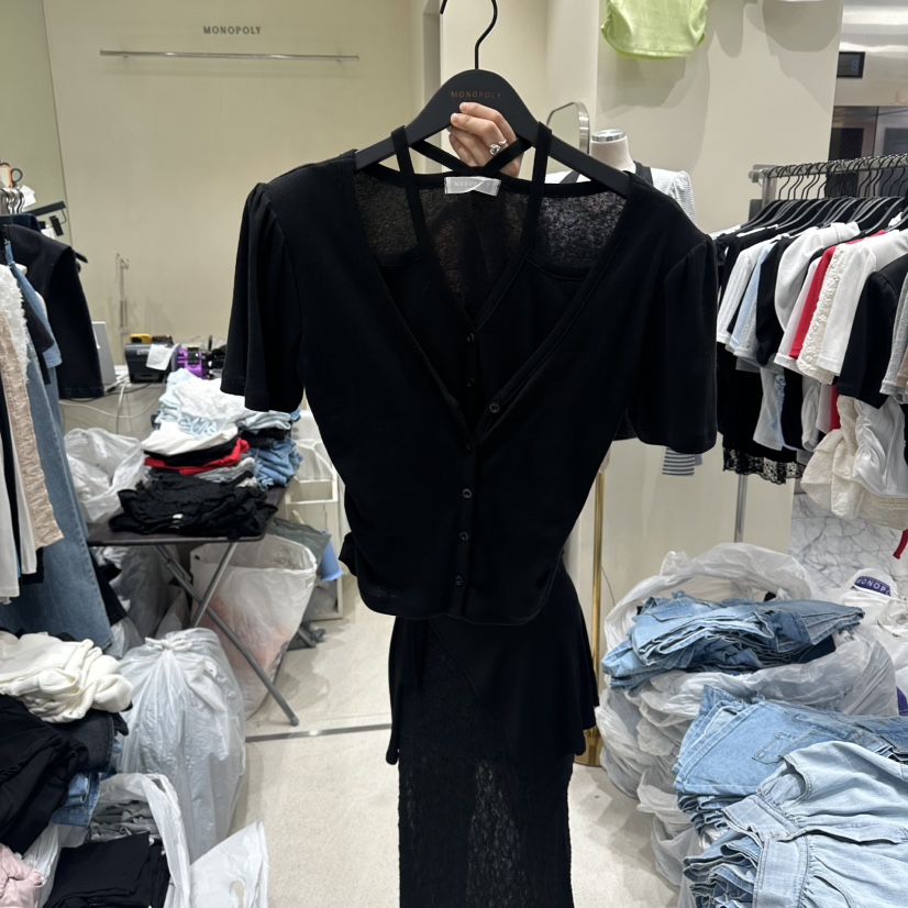 MONOPOLY韓國直郵女士新品推薦熱賣時尚26夏季26春夏T恤假兩件MONO_POLYT恤圖色4