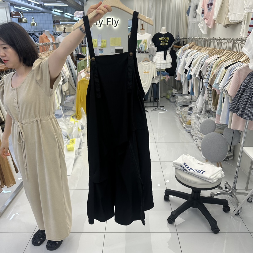 FLYFLY/LULULALLA/LIVE韓國直郵女士新款26夏季連衣裙不含內搭帆布FLYFLY/LULULALLA/LIVE連衣裙圖色2
