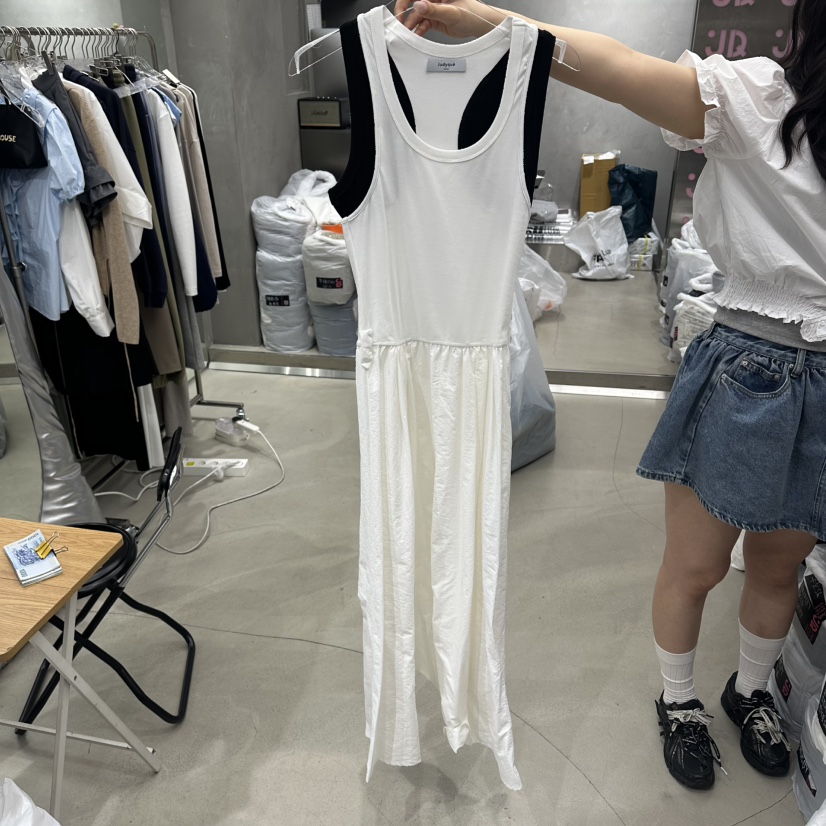 JUDYQUE韓國東大門代購女裝新款職業時尚人氣熱賣連衣裙撞色JUDYQUE連衣裙圖色1