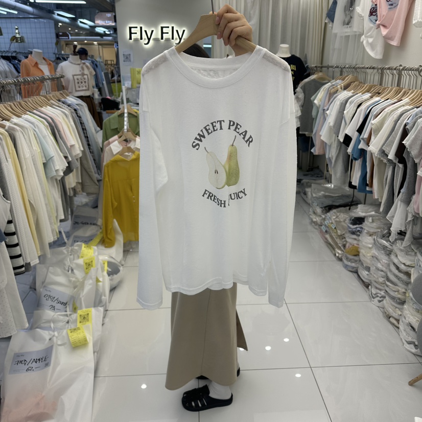 FLYFLY/LULULALLA/LIVE韓國東大門直郵女士新品時尚長袖T恤FLYFLY/LULULALLA/LIVE長袖T恤圖色2