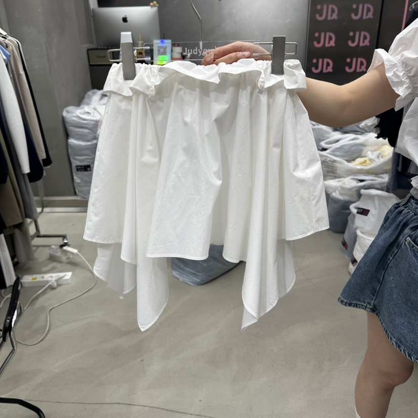JUDYQUE韓國直郵女裝新品26春夏時尚推薦襯衫蕾絲衫不對稱JUDYQUE襯衫/蕾絲衫圖色1