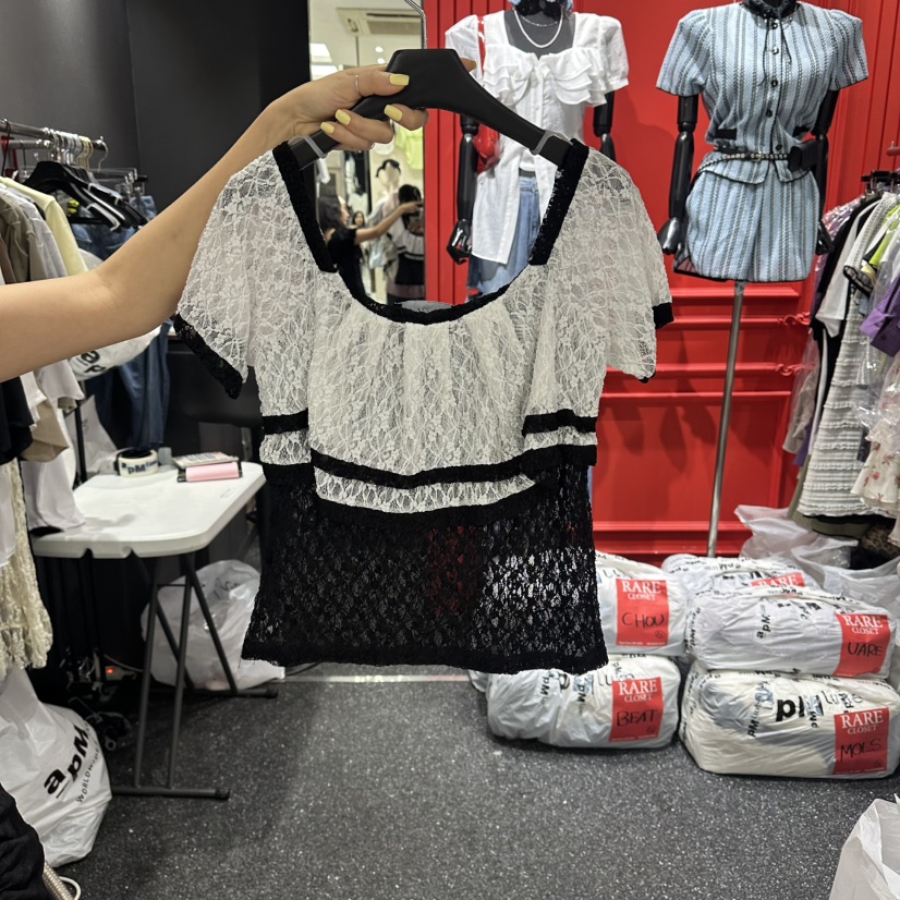 RARE CLOSET韓國代購女裝新品熱賣26夏季職業襯衫蕾絲衫RARE CLOSET襯衫/蕾絲衫
