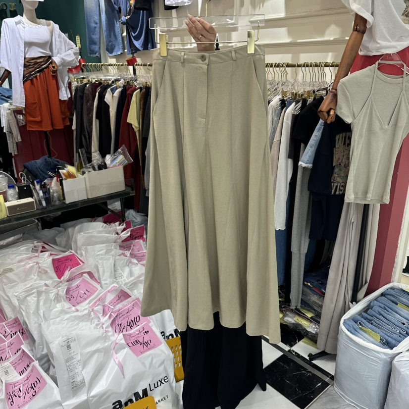 3COLOR韓國東大門代購女裝新款26夏季長裙不含腰帶Three color長裙圖色1