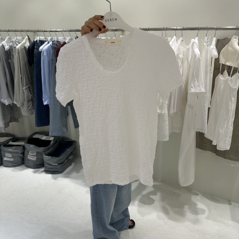 VEREN韓國直郵女裝新品26春夏時尚休閑職業人氣熱賣26夏季T恤VERENT恤圖色1