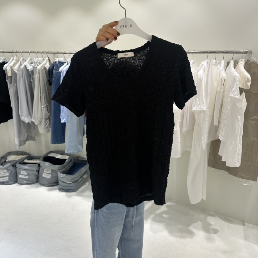 VEREN韓國直郵女裝新品26春夏時尚休閑職業人氣熱賣26夏季T恤VERENT恤圖色2