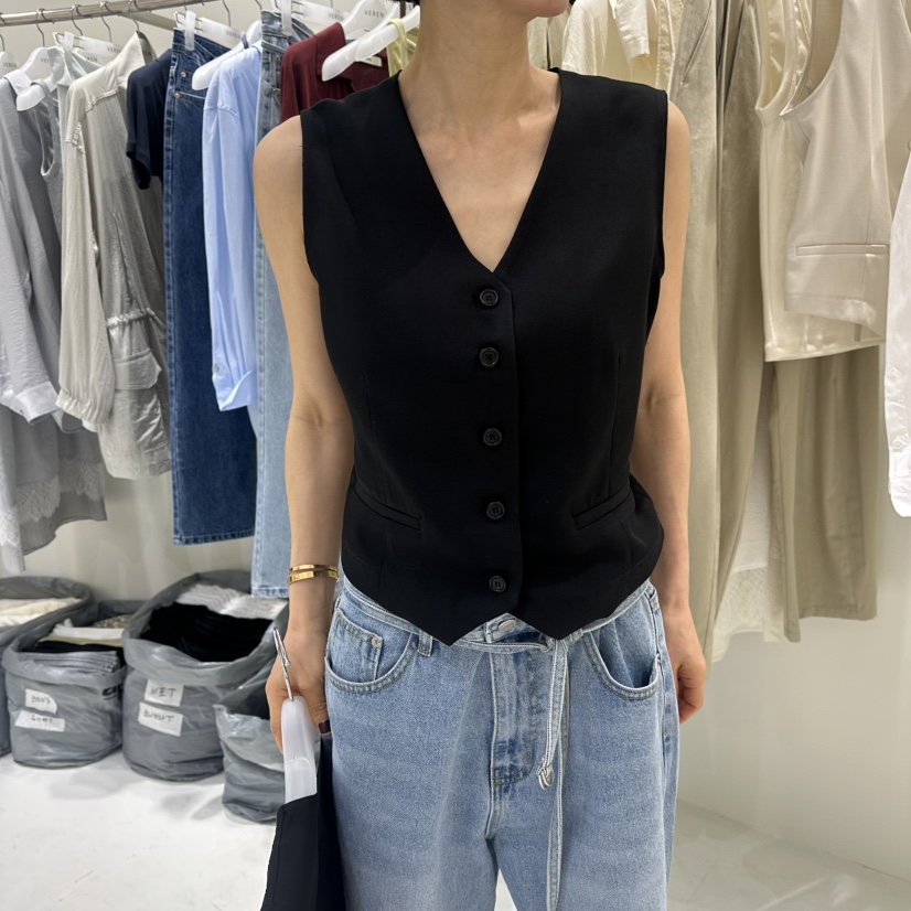 VEREN韓國直郵女士新品職業26春夏時尚人氣推薦26夏季馬甲VEREN馬甲