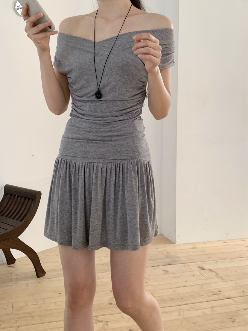 RE:OPENING韓國東大門代購女士新品26夏季時尚26春夏短裙褶皺RE:OPENING短裙