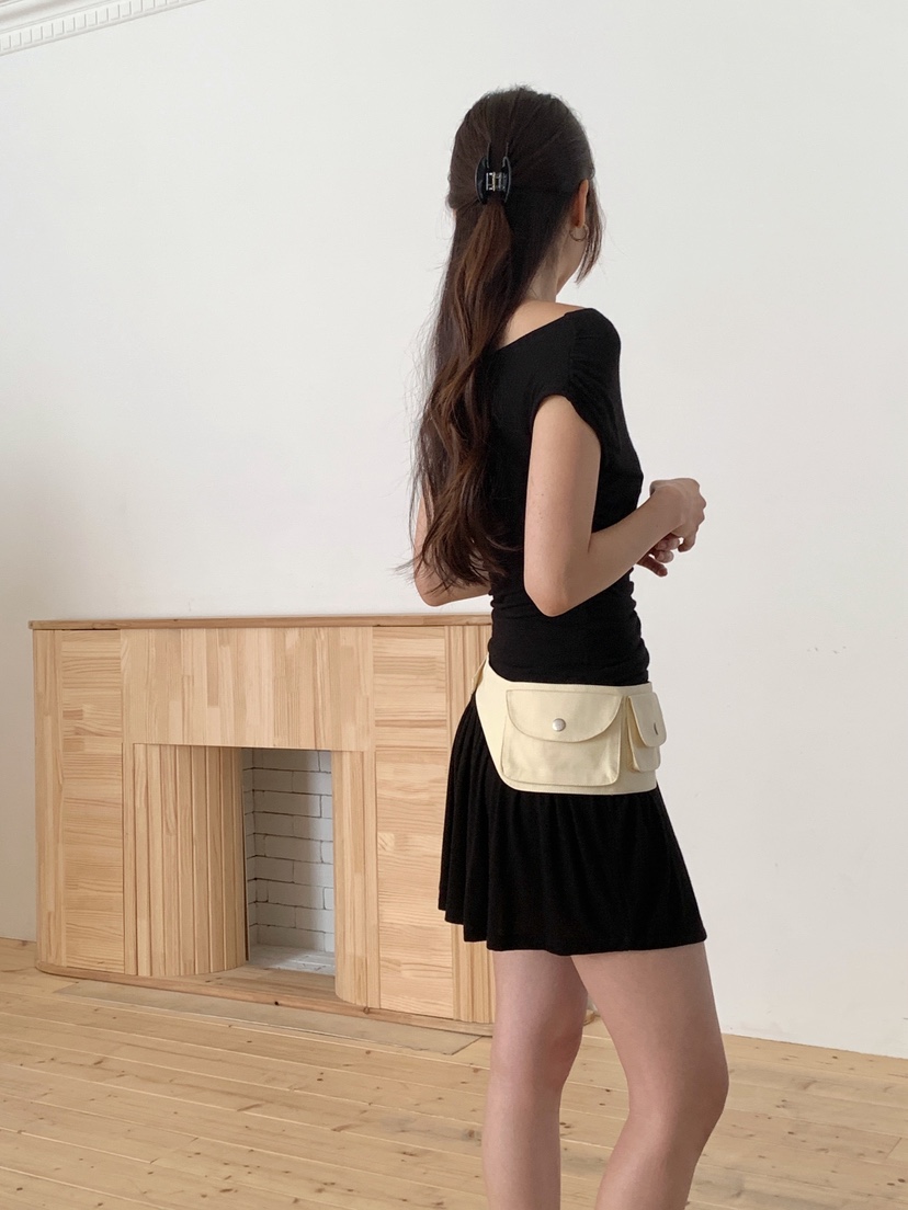 RE:OPENING韓國東大門代購女士新品26夏季時尚26春夏短裙褶皺RE:OPENING短裙