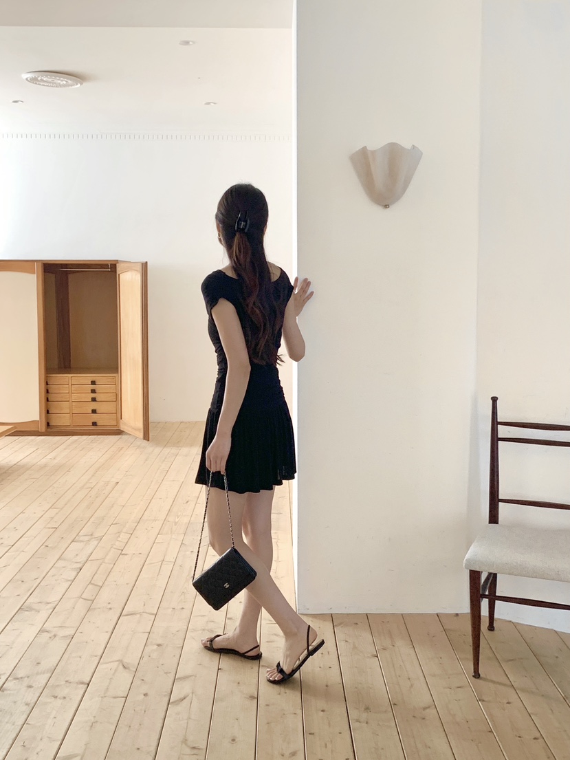 RE:OPENING韓國東大門代購女士新品26夏季時尚26春夏短裙褶皺RE:OPENING短裙