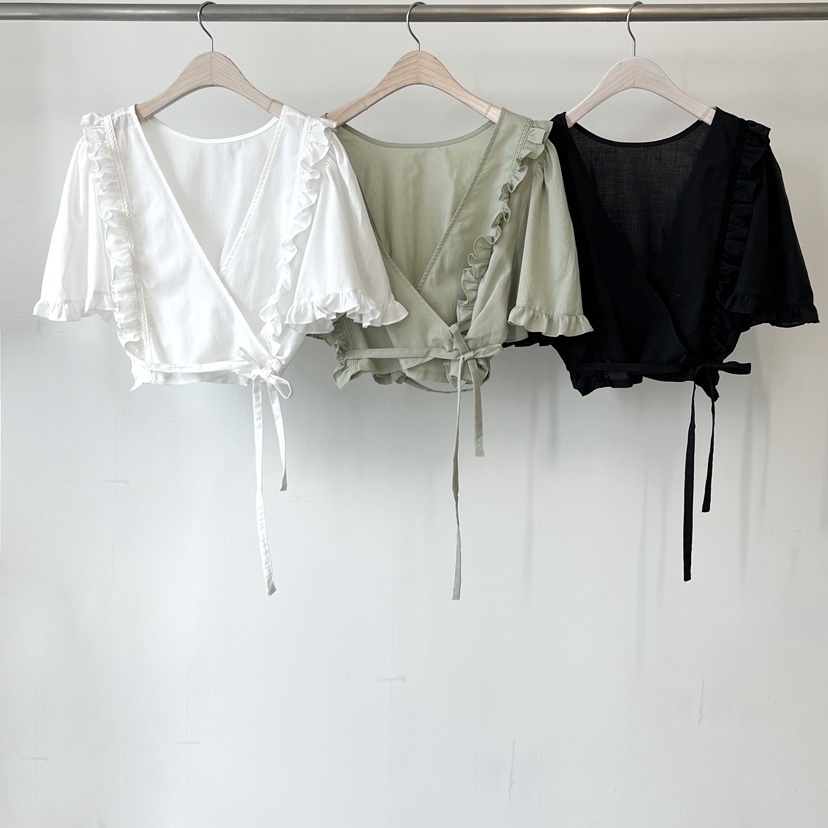 ANOTHER AVENUE韓國代購女裝新品26春夏26夏季襯衫蕾絲衫褶皺ANOTHER AVENUE襯衫/蕾絲衫