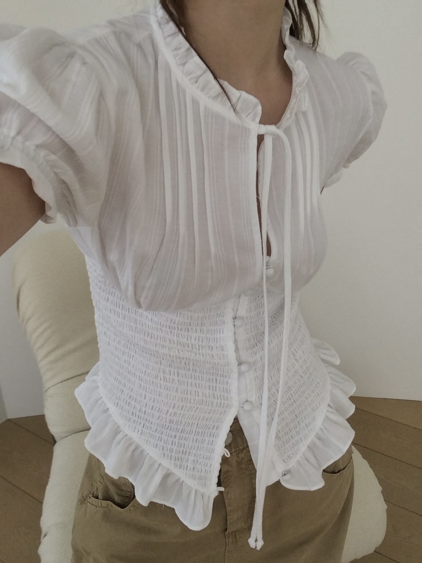 MADE-P韓國東大門直郵女士新款26春夏人氣推薦襯衫蕾絲衫MADE-P襯衫/蕾絲衫