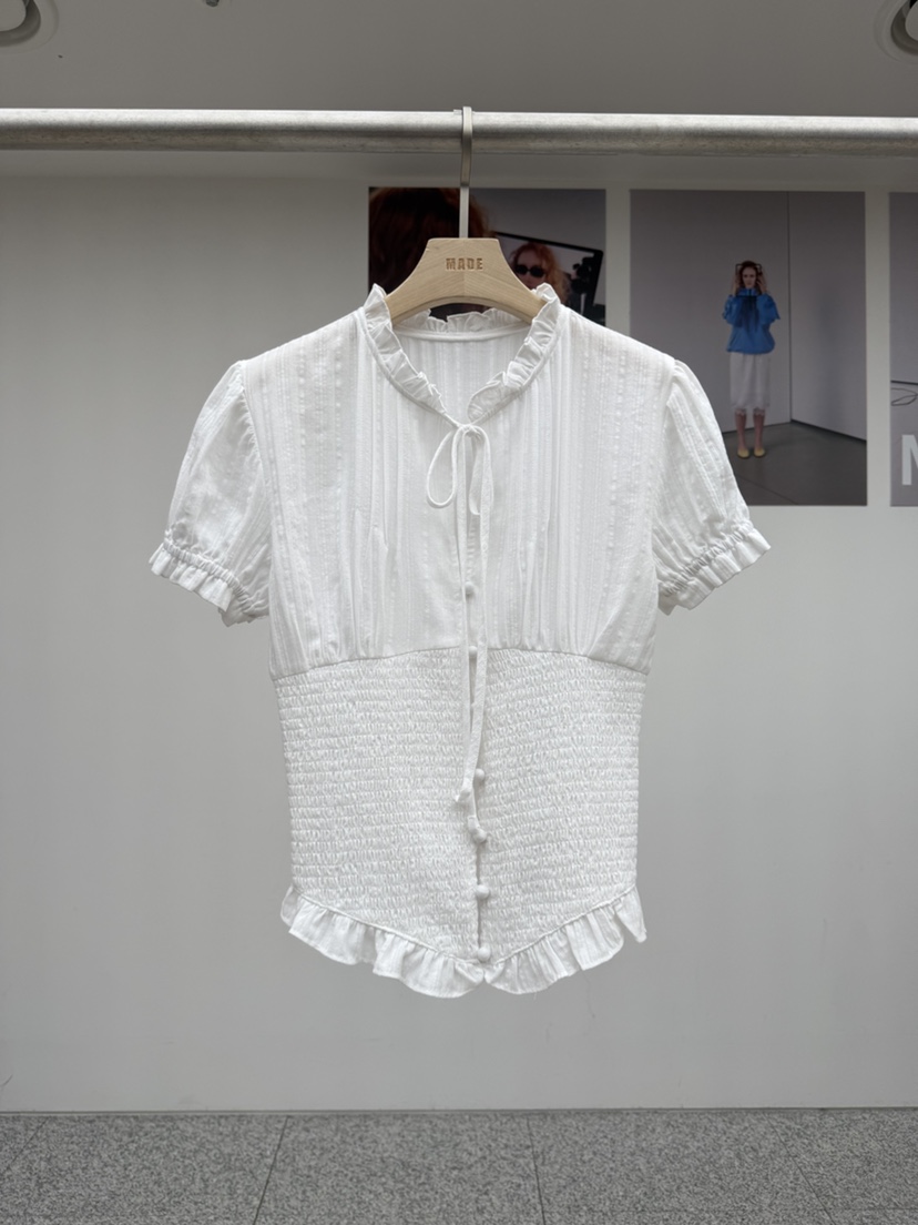 MADE-P韓國東大門直郵女士新款26春夏人氣推薦襯衫蕾絲衫MADE-P襯衫/蕾絲衫圖色1