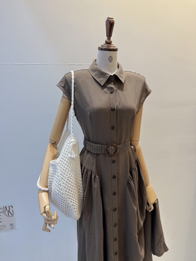 INNO東大門實拍韓國女裝新品休閑時尚熱賣連衣裙不含腰帶INNO連衣裙