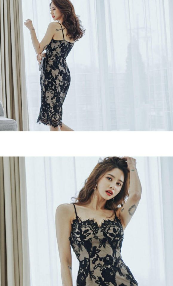 HIGH HEELS韓國直郵女裝新款推薦職業26春夏連衣裙吊帶裙蕾絲HIGH HEELS連衣裙