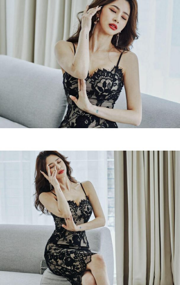 HIGH HEELS韓國直郵女裝新款推薦職業26春夏連衣裙吊帶裙蕾絲HIGH HEELS連衣裙