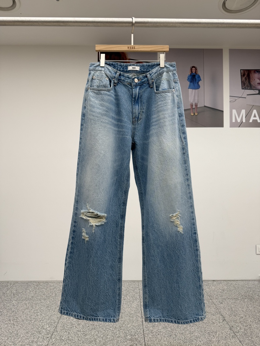MADE-P韓國直郵女裝新品時尚26夏季人氣推薦職業牛仔褲帆布MADE-P牛仔褲圖色1