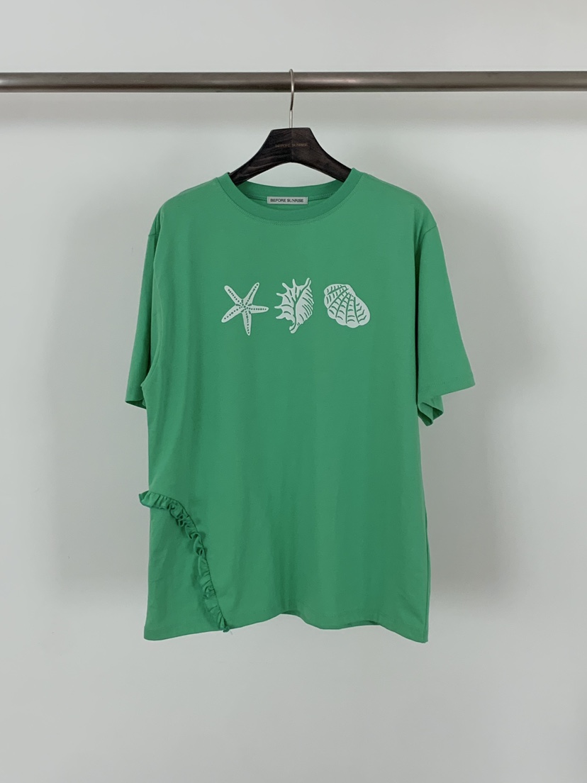 BEFORE SUNRISE韓國直郵女裝新品26春夏休閑人氣熱賣T恤BEFORE SUNRISET恤圖色2