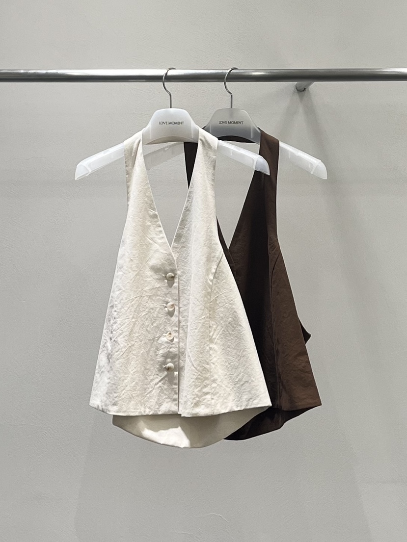 LOVE MOMENT東大門實拍韓國女士新品26春夏吊帶背心亞麻LOVE MOMENT吊帶/背心