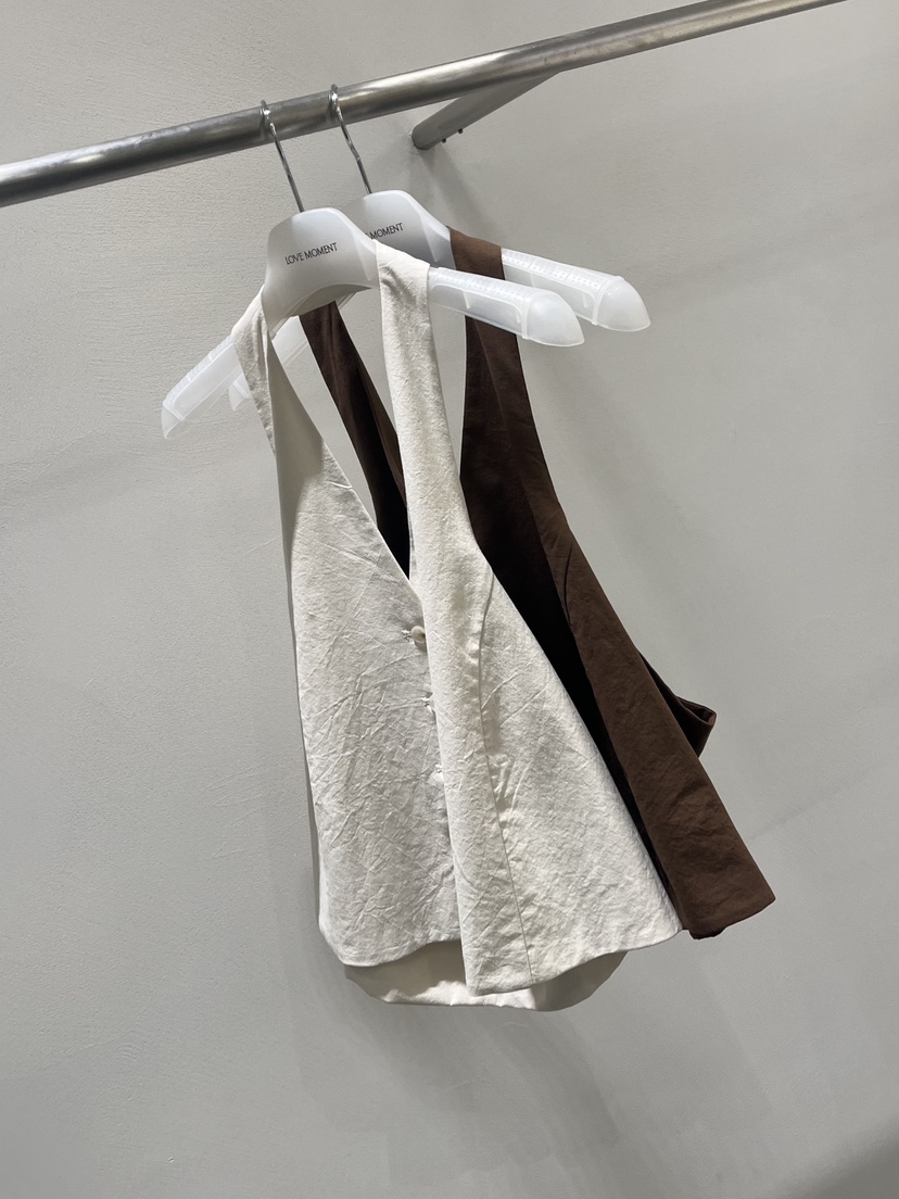LOVE MOMENT東大門實拍韓國女士新品26春夏吊帶背心亞麻LOVE MOMENT吊帶/背心