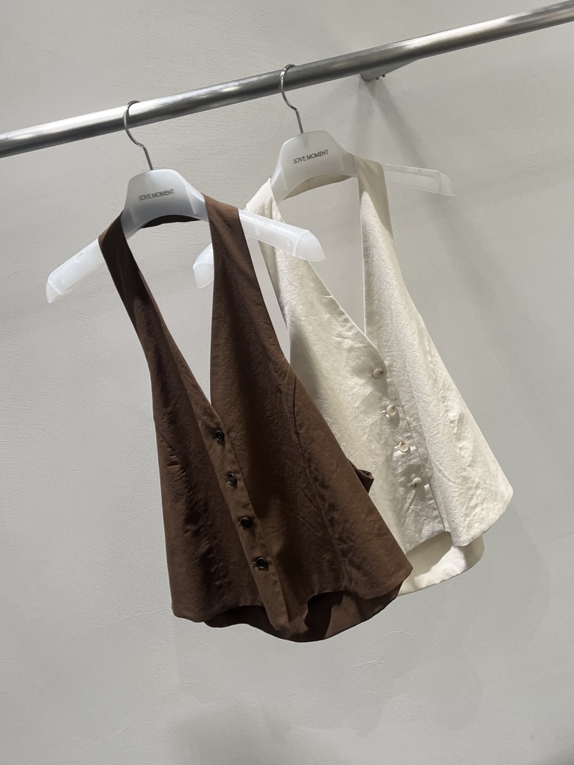 LOVE MOMENT東大門實拍韓國女士新品26春夏吊帶背心亞麻LOVE MOMENT吊帶/背心