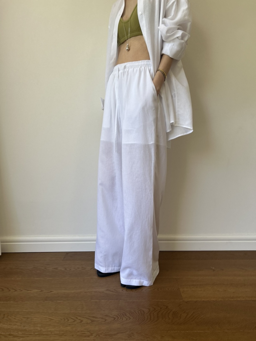 ME MO韓國直郵女裝新品26春夏時尚休閑職業熱賣休閑褲亞麻ME MO休閑褲