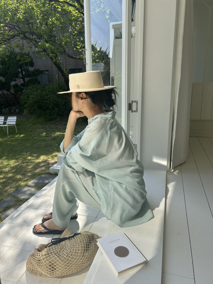 ME MO韓國直郵女裝新款休閑推薦26春夏職業襯衫蕾絲衫亞麻ME MO襯衫/蕾絲衫