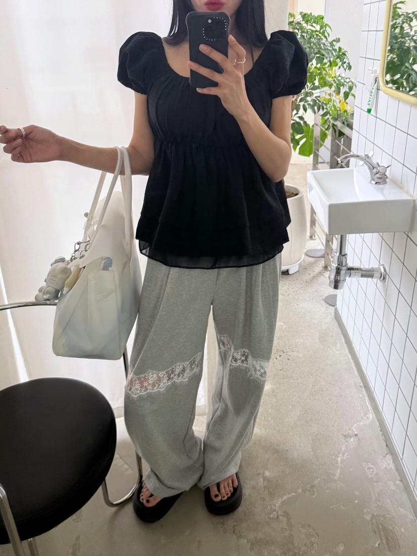 AB東大門實拍韓國女士新款職業推薦休閑人氣時尚襯衫蕾絲衫AB襯衫/蕾絲衫