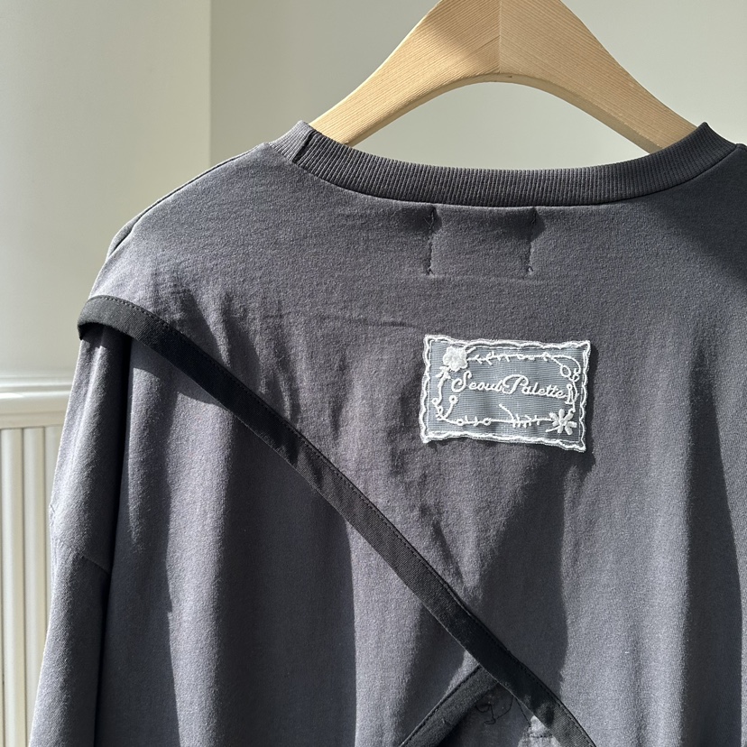 PALETTE-Q韓國代購女裝新品26夏季休閑熱賣人氣T恤刺繡蕾絲PALETTE-QT恤