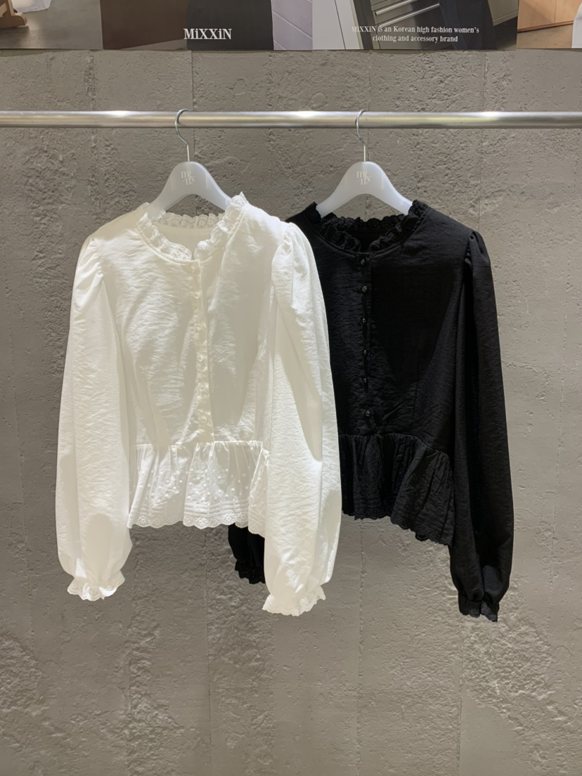 MIXXIN韓國直郵女士新品26春夏推薦26夏季襯衫蕾絲衫蕾絲MIXXIN襯衫/蕾絲衫