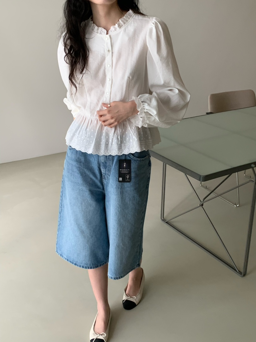MIXXIN韓國直郵女士新品26春夏推薦26夏季襯衫蕾絲衫蕾絲MIXXIN襯衫/蕾絲衫