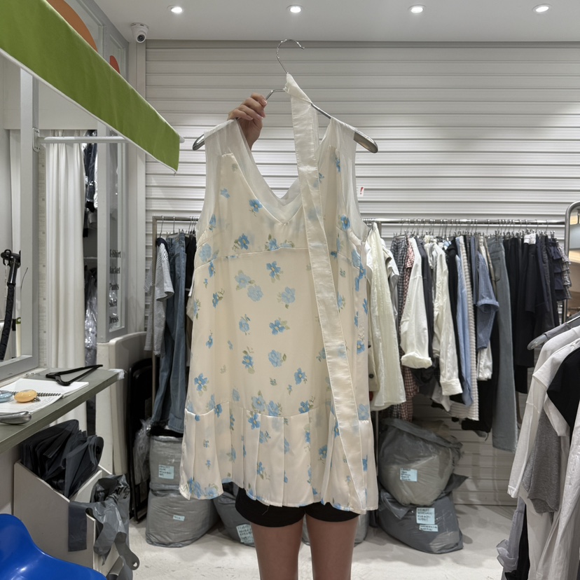 BRICKLANE韓國直郵女士新品26春夏時尚人氣26夏季連衣裙褶皺BRICKLANE連衣裙