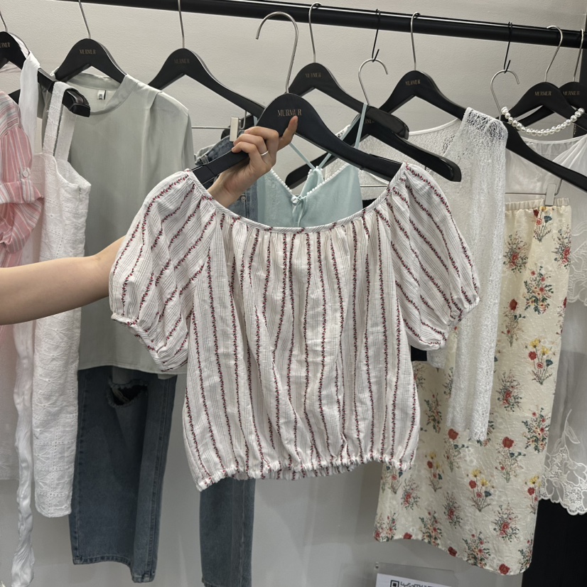MURMUR韓國直郵女裝新品26春夏26夏季休閑人氣襯衫蕾絲衫MURMUR襯衫/蕾絲衫圖色1紅色