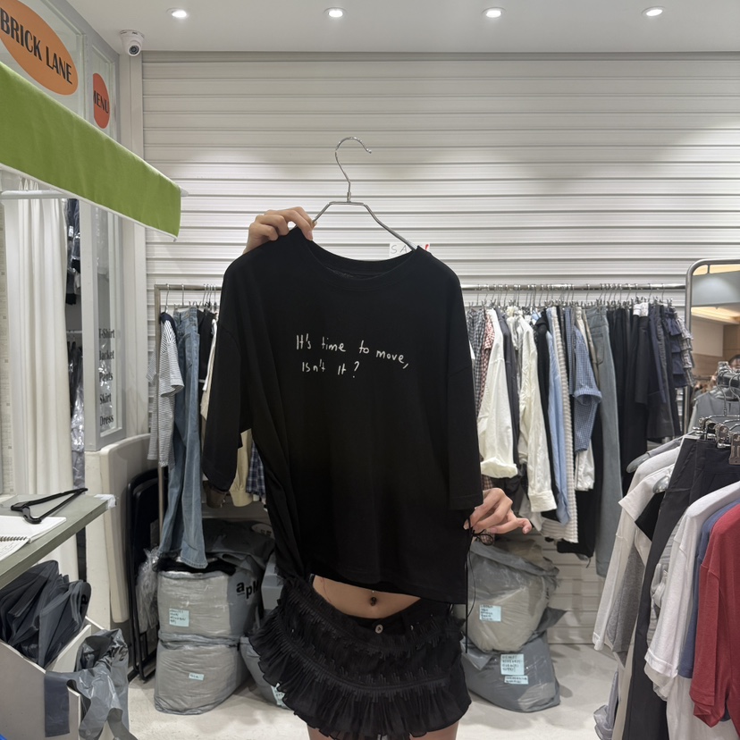 BRICKLANE韓國直郵女裝新款人氣26夏季推薦職業時尚T恤腰帶BRICKLANET恤圖色2