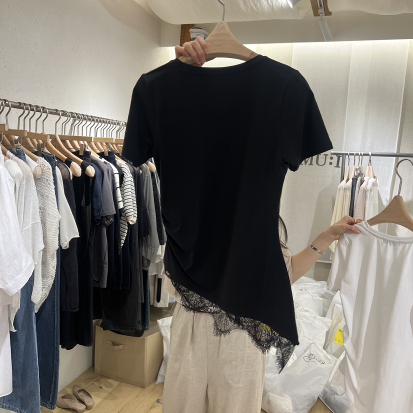 THE MUI韓國東大門代購女裝新款26夏季職業熱賣時尚T恤蕾絲THE MUIT恤