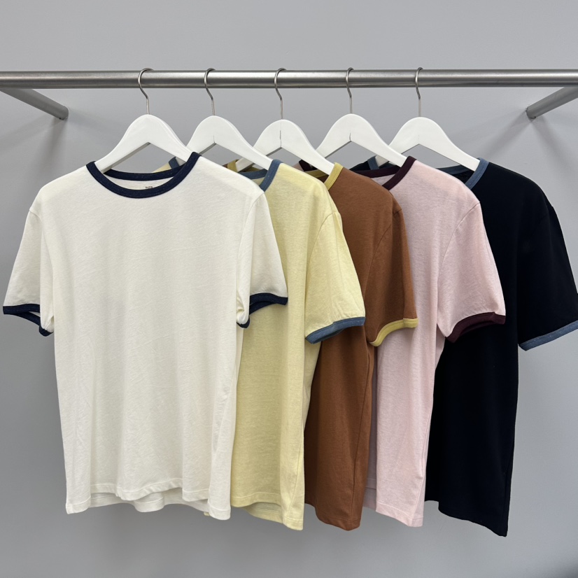 WATER/RIVER韓國直郵實拍女士新品26春夏時尚26夏季T恤撞色WATER/RIVERT恤
