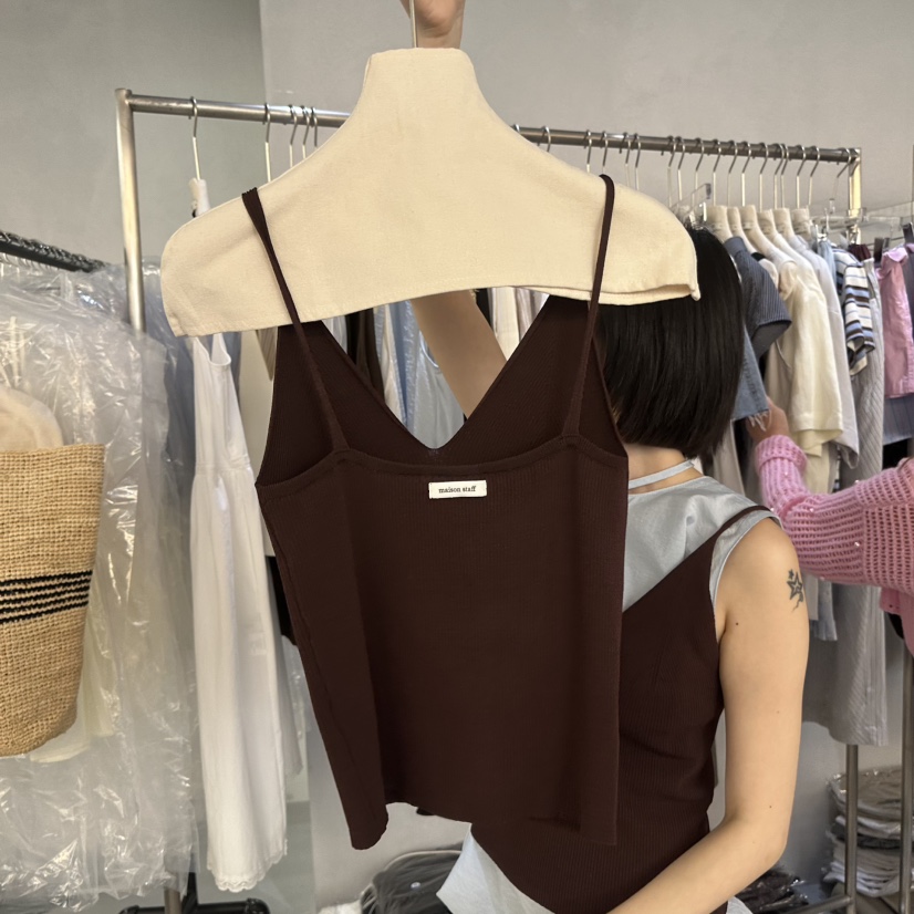 DOUBLE STANDARD/LE SMOKING/MAISONSTAFF韓國直郵女裝新品熱賣吊帶背心羅紋MAISONSTAFF吊帶/背心