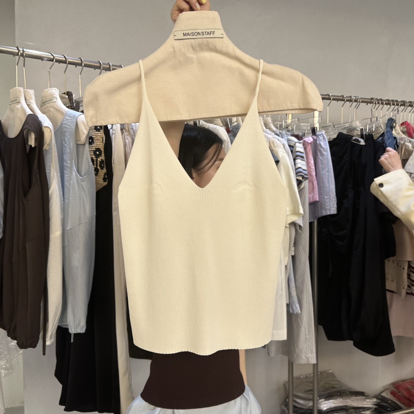 DOUBLE STANDARD/LE SMOKING/MAISONSTAFF韓國直郵女裝新品熱賣吊帶背心羅紋MAISONSTAFF吊帶/背心圖色3