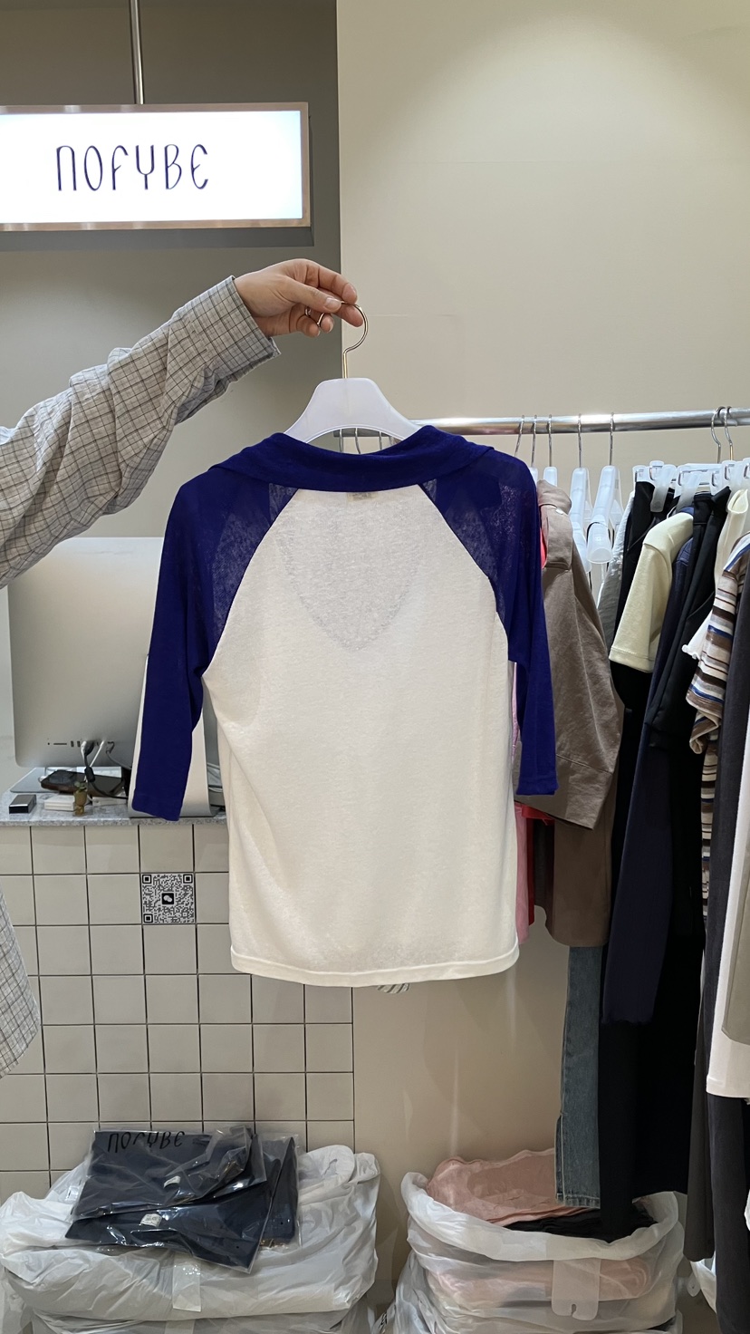 NOFYBE韓國直郵女士新品時尚休閑熱賣26春夏26夏季職業T恤NOFYBET恤