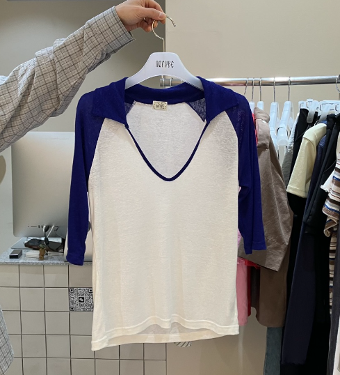 NOFYBE韓國直郵女士新品時尚休閑熱賣26春夏26夏季職業T恤NOFYBET恤圖色1