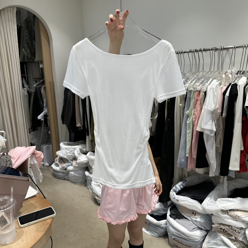 MAGNOLIA36-L韓國直郵女裝新品職業人氣26春夏26夏季T恤天絲MAGNOLIA36-LT恤圖色1