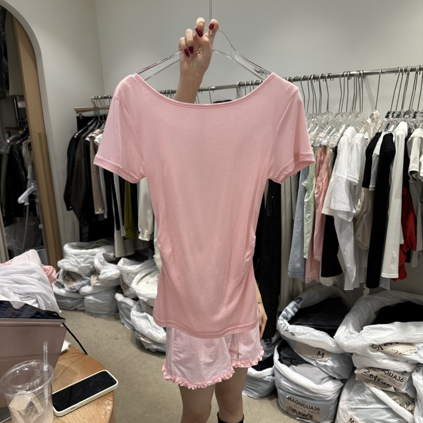 MAGNOLIA36-L韓國直郵女裝新品職業人氣26春夏26夏季T恤天絲MAGNOLIA36-LT恤圖色2