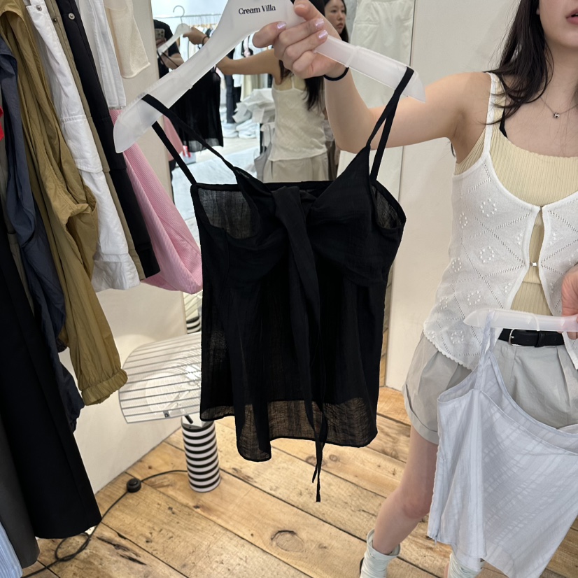 CREAM VILLA韓國東大門代購女裝新款職業吊帶背心不含圍巾絲帶CREAMVILLA吊帶/背心圖色3
