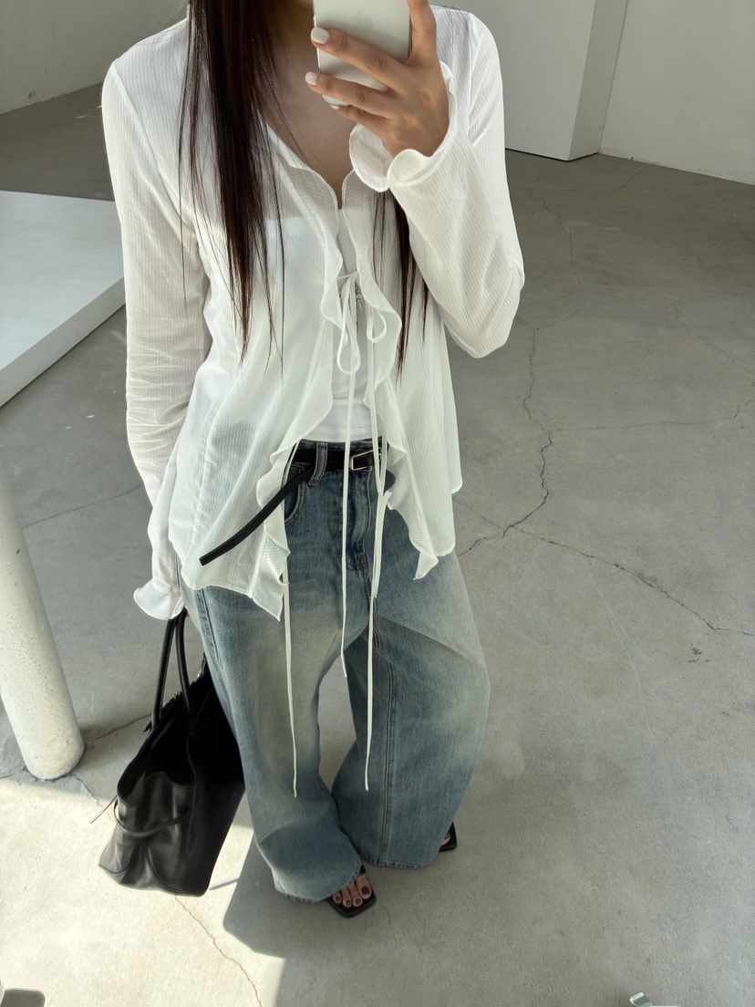 ACME韓國直郵女裝新品26春夏職業熱賣人氣26夏季襯衫蕾絲衫ACME襯衫/蕾絲衫